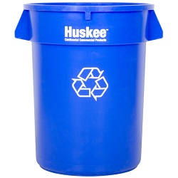 Huskee Round Recycling  Receptacle Flat Lid w/ Hole 
