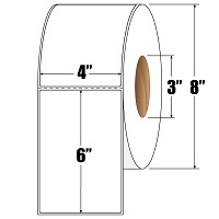 4&quot;X6&quot; Perf. White Thermal Label  1000/rl  4rl/cs