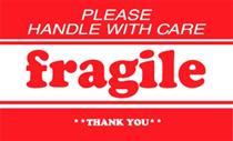 #DL1270 3 x 5&quot; Please Handle with Care Fragile Thank You