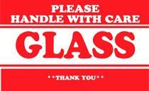 #DL1279 2 x 3&quot; Please Handle
with Care Glass Thank You
Label