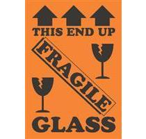 #DL1981 4 x 6&quot; This End Up
Fragile Glass (Arrows/Broken
Glass) Label,  500/rl