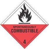 #DL5140 4 x 4&quot; Spontaneously
Combustible - Hazard Class 4
Label