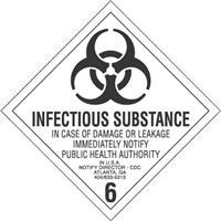#DL5190 4 x 4&quot; Infectous
Substance - Hazard Class 6
Label