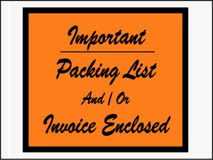 4 1/2 x 6&quot;
Important...Packing List /
Invoice Enclosed Envelope
(1000/Case)