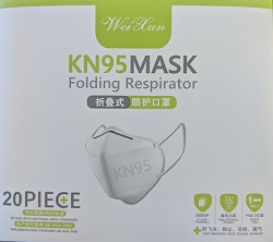 KN95, White No Valve 
Respirator, 
50/BX,20BX 1000/CS
*
White Color. &quot;C&quot; Style Shape.
Provides 5 layers of 
protection, ear
loop and Adjustable nose 
piece.