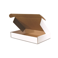 11 3/4&quot; x 10 3/4&quot; x 2 1/4&quot;
Literature Mailers  50/BDL
Strong 200#/ECT-32-B oyster
white corrugated construction.
