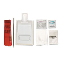 Biohazard Fluid Clean-Up Kit,
7 Pieces, Synthetic-Fabric Bag