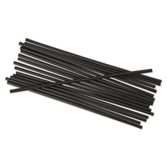 Single-Tube Stir-Straws,
5.25&quot;, Polypropylene, Black,
1,000/pack, 10 Packs/carton