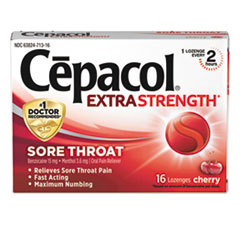 Exta Strength Sore Throat
Lozenge, Cherry, 16/box, 24
Boxes/carton