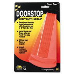Giant Foot Doorstop, No-Slip
Rubber Wedge, 3.5w X 6.75d X
2h, Safety Orange