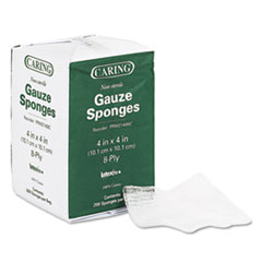 Caring Woven Gauze Sponges,
Non-Sterile, 8-Ply, 4 X 4,
200/pack