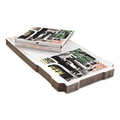 Corrugated Kraft Pizza Boxes,
E-Flute, 10&quot; Pizza, 10 X 10 X
1.75, White, 50/bundle