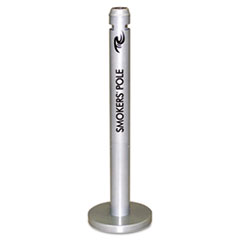 Smoker&#39;s Pole, Round, Steel, 0.9 Gal, Silver