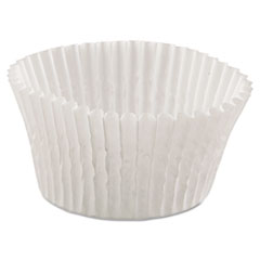 Fluted Bake Cups, 4.5&quot; Diameter X 1.25&quot;h, White,