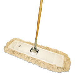 Cotton Dry Mopping Kit, 24 X 5 Natural Cotton Head, 60&quot;