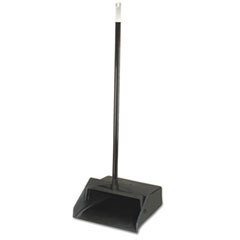 Duo-Pan Upright Lobby Pan, 12&quot;
Wide, 30&quot; Handle, Plastic,
Black
