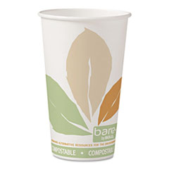 Bare By Solo Eco-Forward Pla
Paper Hot Cups, 16 Oz, Leaf
Design, White/green/orange,
1,000/carton