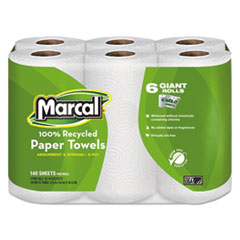 100% Premium Recycled Kitchen
Roll Towels, 2-Ply, 5 1/2 X
11, 140/roll, 6 Rolls/pack