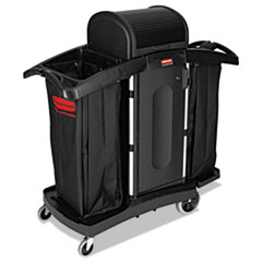 High-Security Housekeeping Cart, Two-Shelf, 22w X 51.75d