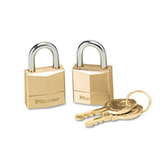 Three-Pin Brass Tumbler Locks,
3/4&quot; Wide, 2 Locks And 2 Keys,
2/pack