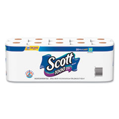Standard Roll Bathroom Tissue,
Septic Safe, 1-Ply, White,
20/pack, 2 Packs/carton