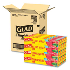 Clingwrap Plastic Wrap, 200
Square Foot Roll, Clear,
12/carton