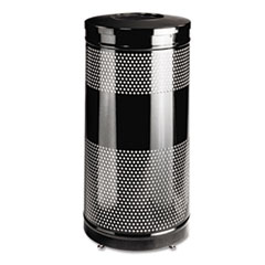 Classics Perforated Open Top Receptacle, Round, Steel, 25